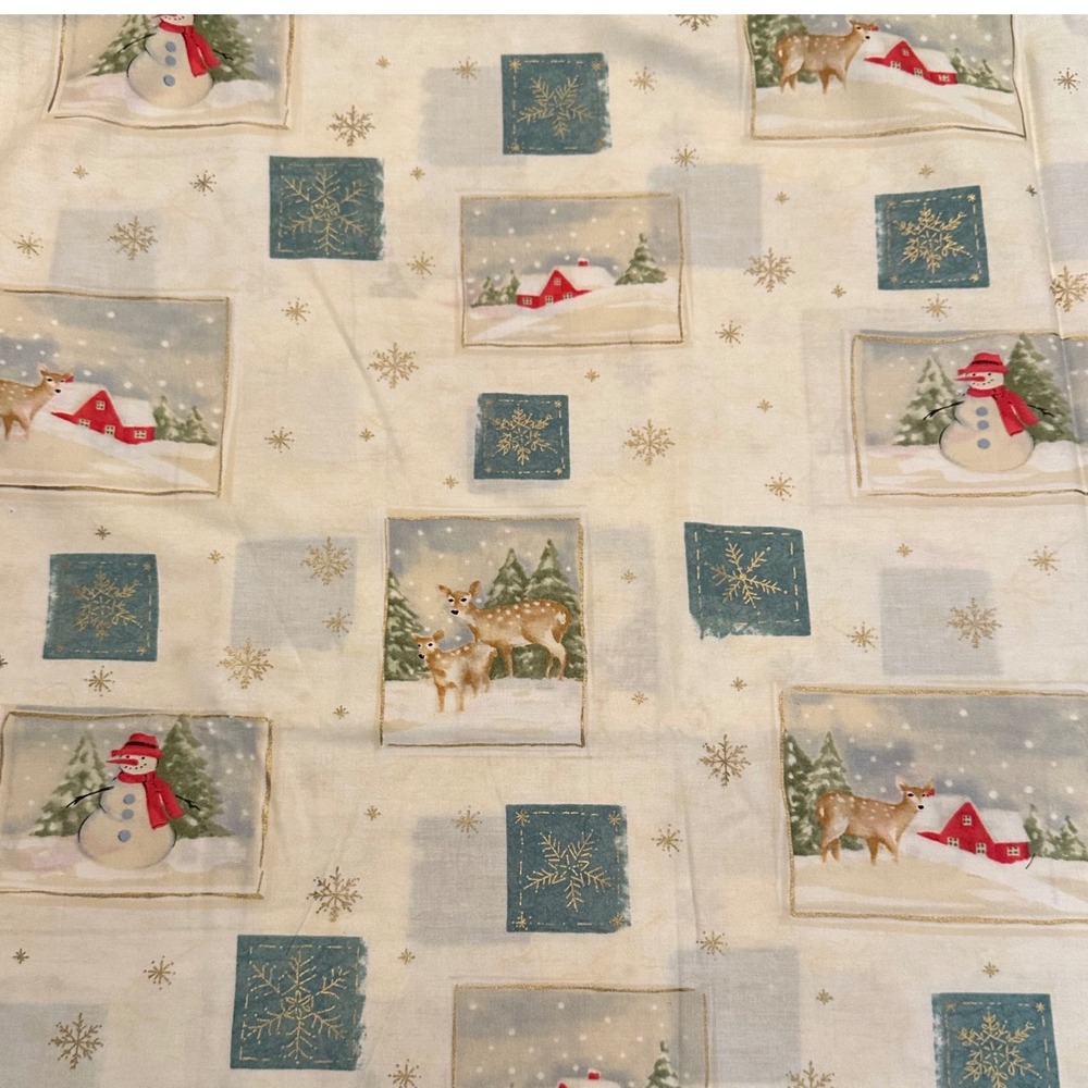 Snowfall Cotton Fabric RED International Textiles Winter Christmas 3 yards x 44